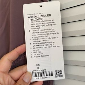 NWT lululemon wunder under mesh tights - size 8